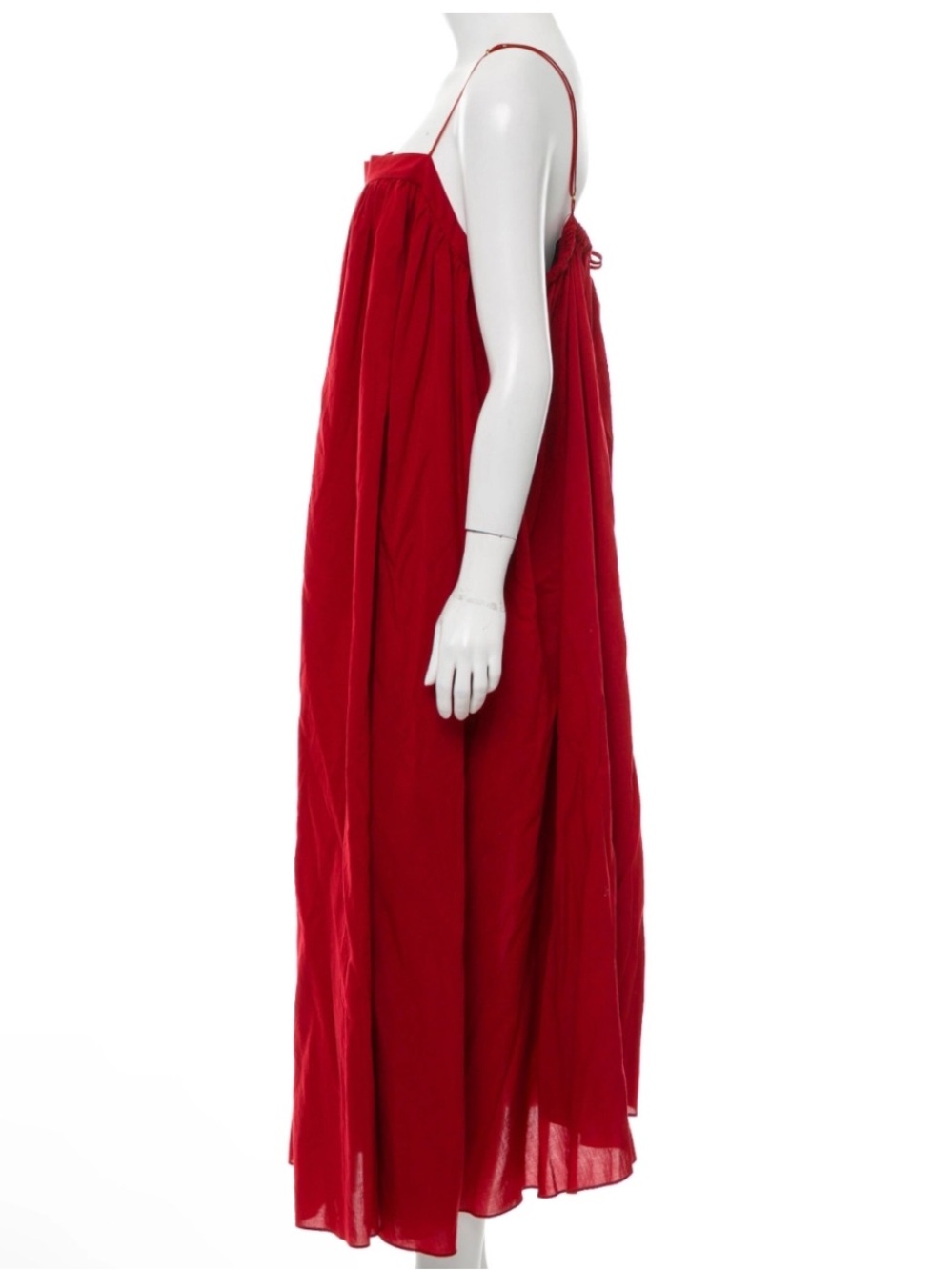 Adam Lippes Cotton Voile Shirred Cami Dress W Scoop Neck